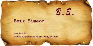 Betz Simeon névjegykártya